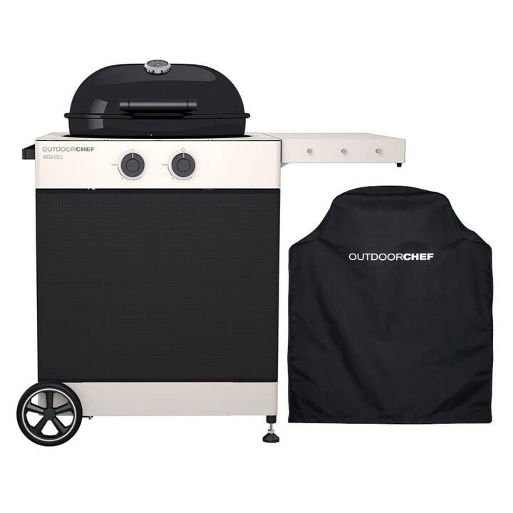 OUTDOORCHEF Arosa 570 G Tex Gasgrill + Grillabdeckung Arosa (Schwarz)