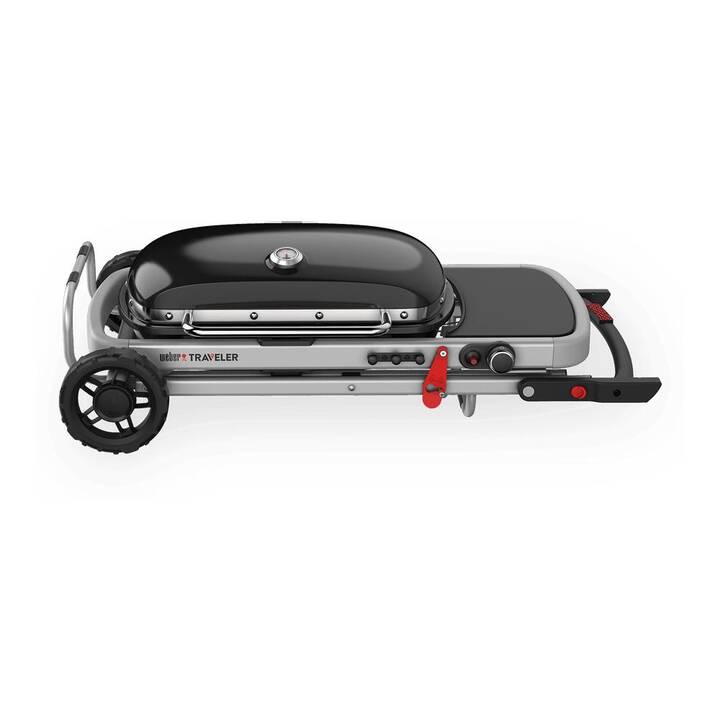 WEBER Camping-Grill Traveler Gril à gaz (Noir, Acier inox)