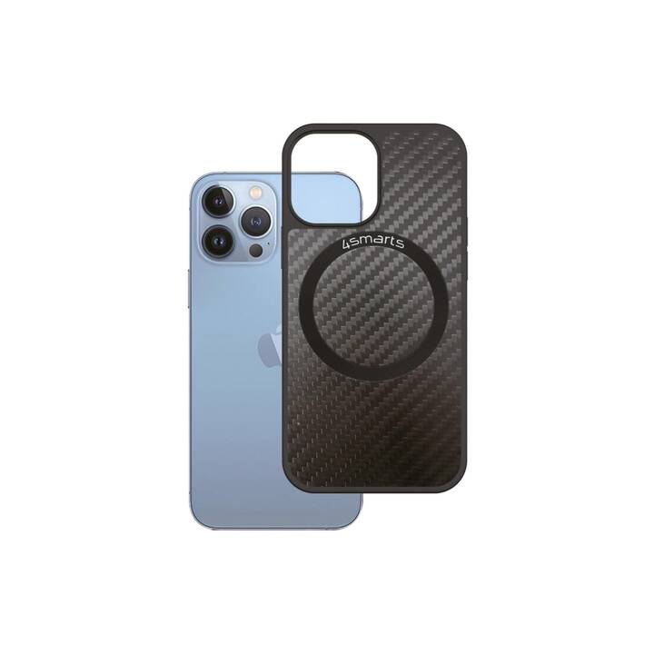 4SMARTS Backcover (iPhone 14 Pro Max, Black, Carbone)