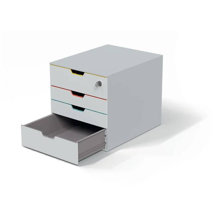 DURABLE Boite à tiroirs de bureau Varicolor Safe (A4, C4, Folio, Letter, 28 cm  x 35.6 cm  x 29.2 cm, Blanc)