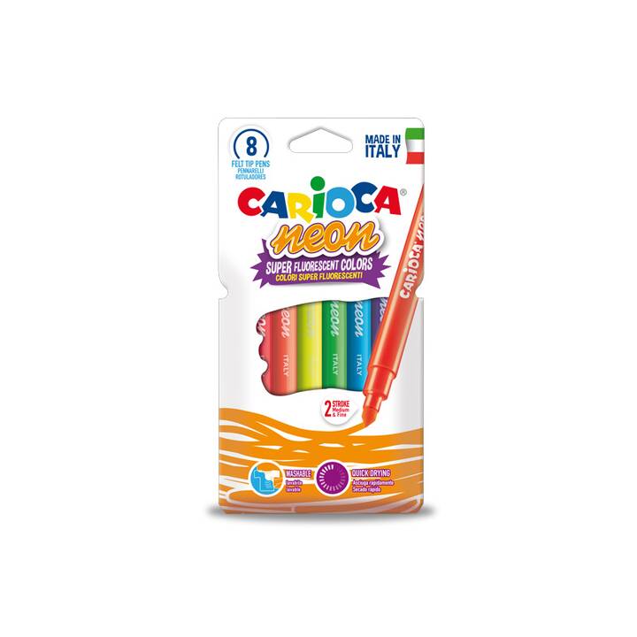 CARIOCA Neon Pennarello (Multicolore, 8 pezzo)