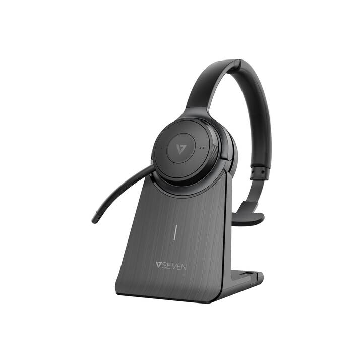VIDEOSEVEN Office Headset HB605M (On-Ear, Kabellos, Schwarz, Grau)