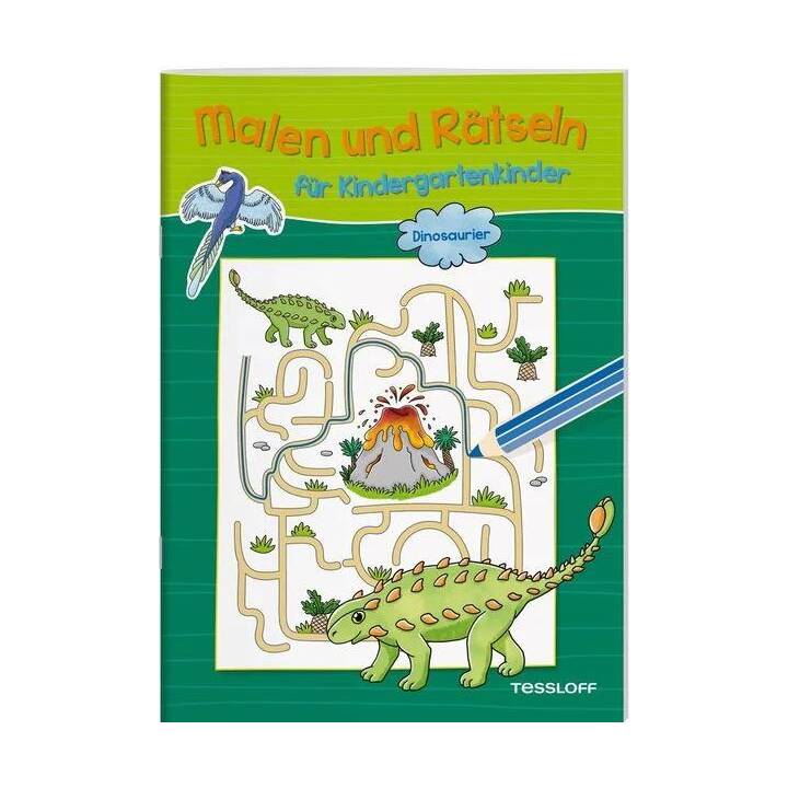 Malen und Rätseln für Kindergartenkinder. Dinosaurier
