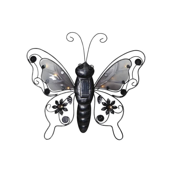 STAR TRADING Lampe solaire Butterfly (0.06 W, Noir)