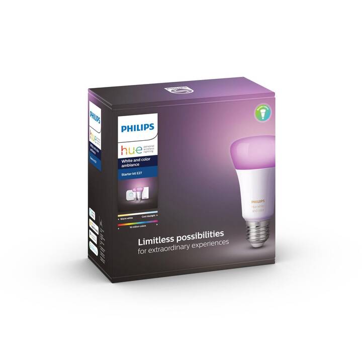 PHILIPS HUE Ampoule LED White & Color Ambiance (E27, ZigBee, Bluetooth, 9 W)
