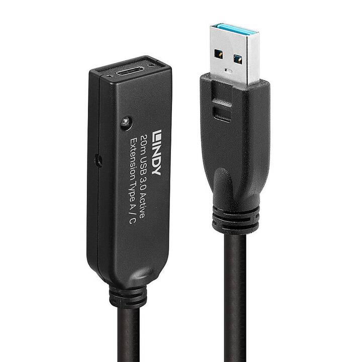 LINDY Câble USB (USB 2.0 de type A, USB de type C, 20 m)