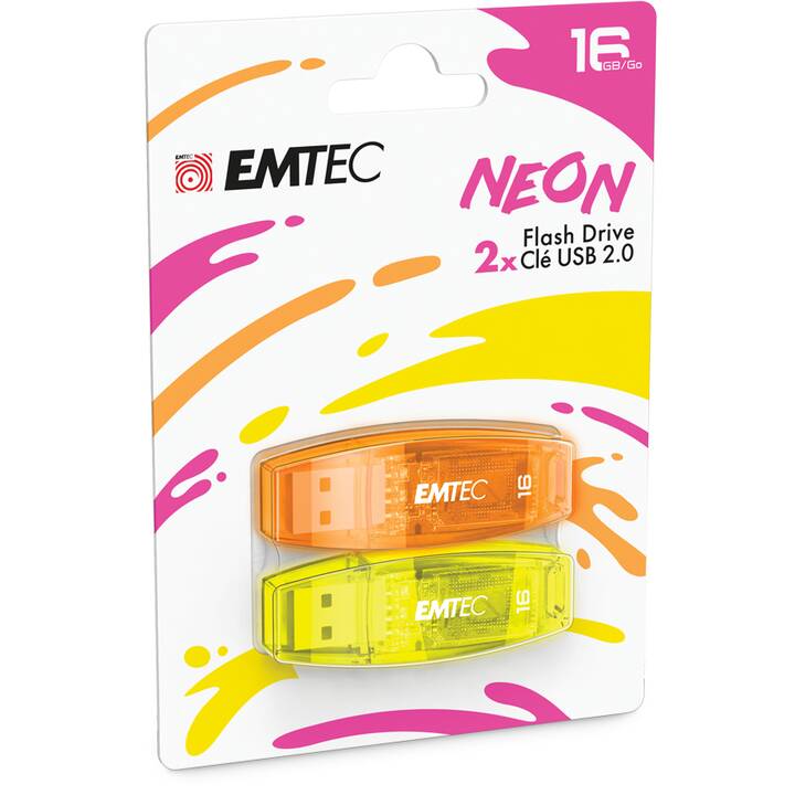 EMTEC INTERNATIONAL C410 Neon (16 GB, USB 2.0 de type A)