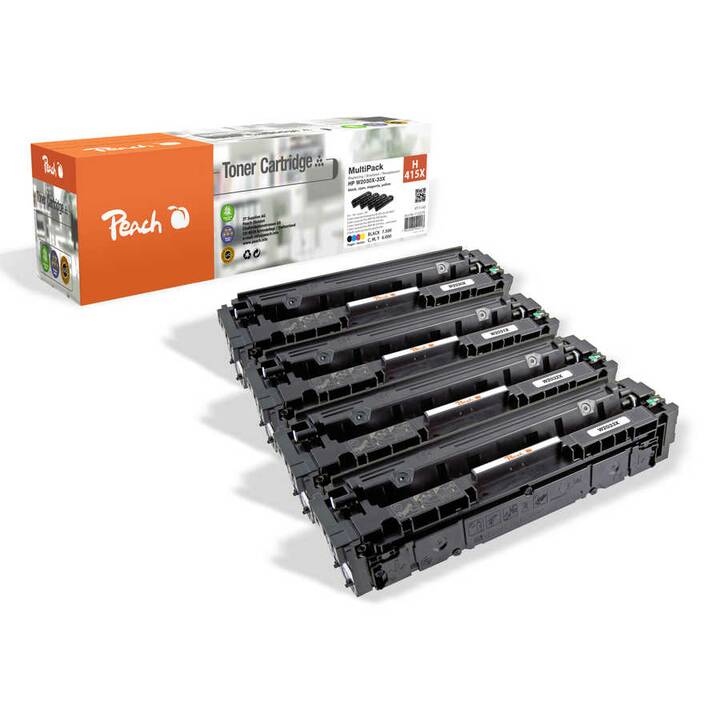 PEACH HP 415X / W2030-3X (Multipack, Cyan, Gelb, Magenta, Schwarz ...