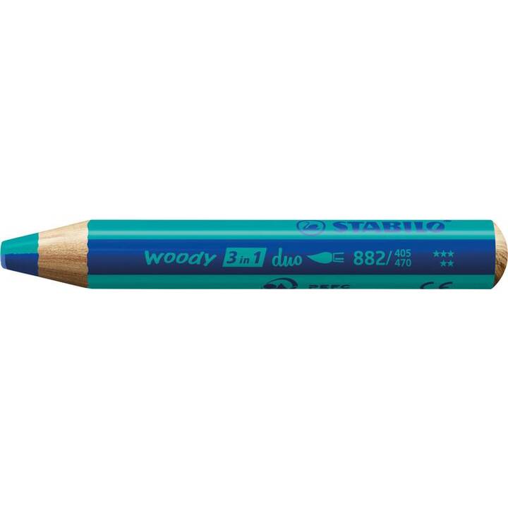 STABILO Crayons de couleur woody 3 in 1 Duo (Multicolore, 6 pièce)