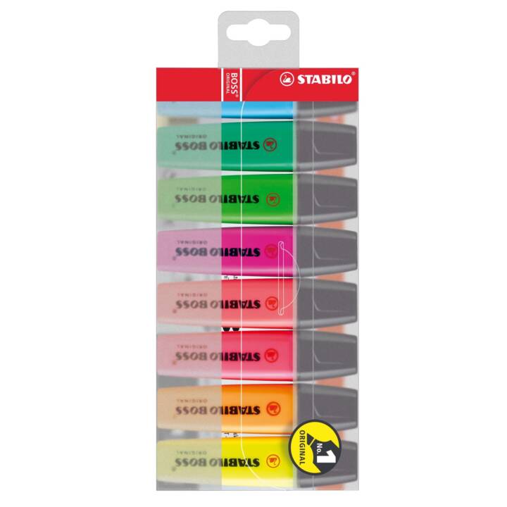 STABILO Textmarker (Orange, Blau, Pink, Rot, Grün, Violett, Gelb, Türkis, 8 Stück)