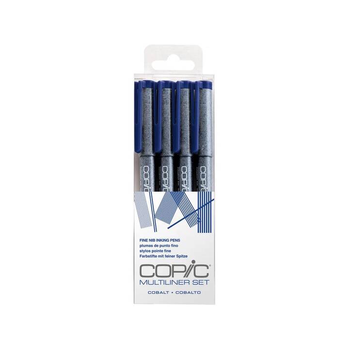 COPIC Traceur fin (Bleu de cobalt, 4 pièce)