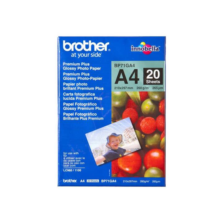 BROTHER Premium Plus Carta fotografica (20 foglio, A4, 260 g/m2)