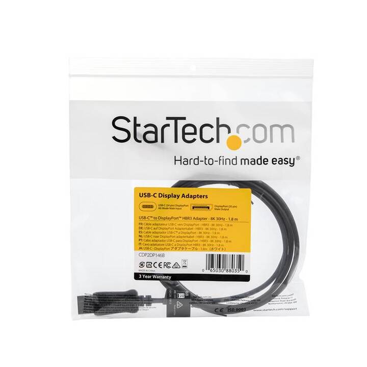 STARTECH.COM Câble de connexion (USB C, DisplayPort, 1.8 m)