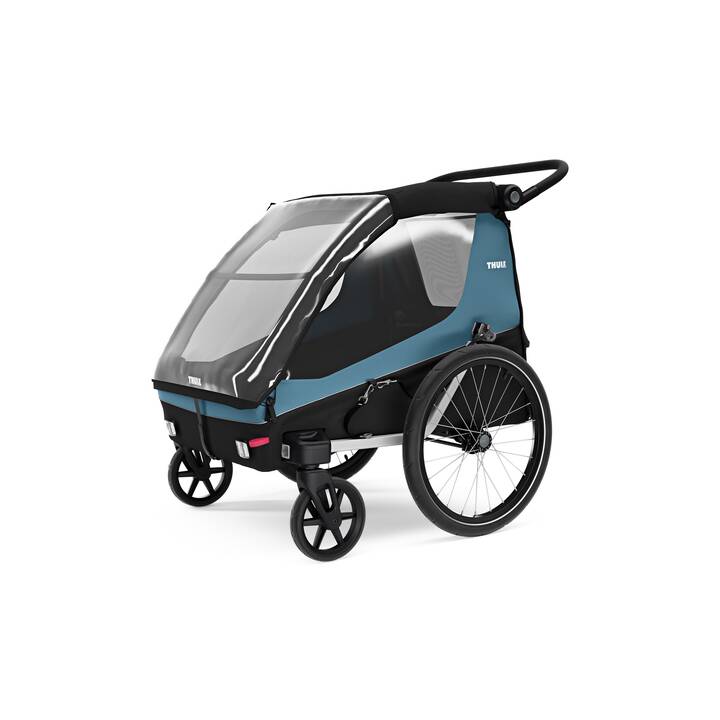 THULE Remorque à vélo pour enfants Courier Aegean Blue (2 sièges)