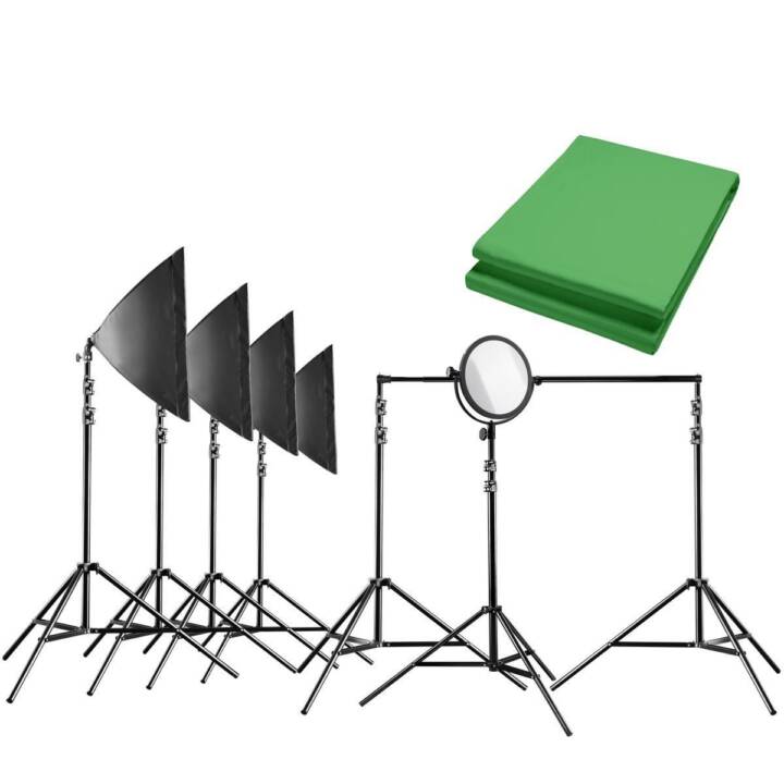 WALIMEX Pro Video Beleuchtungszubehör Set (Schwarz, Grün)