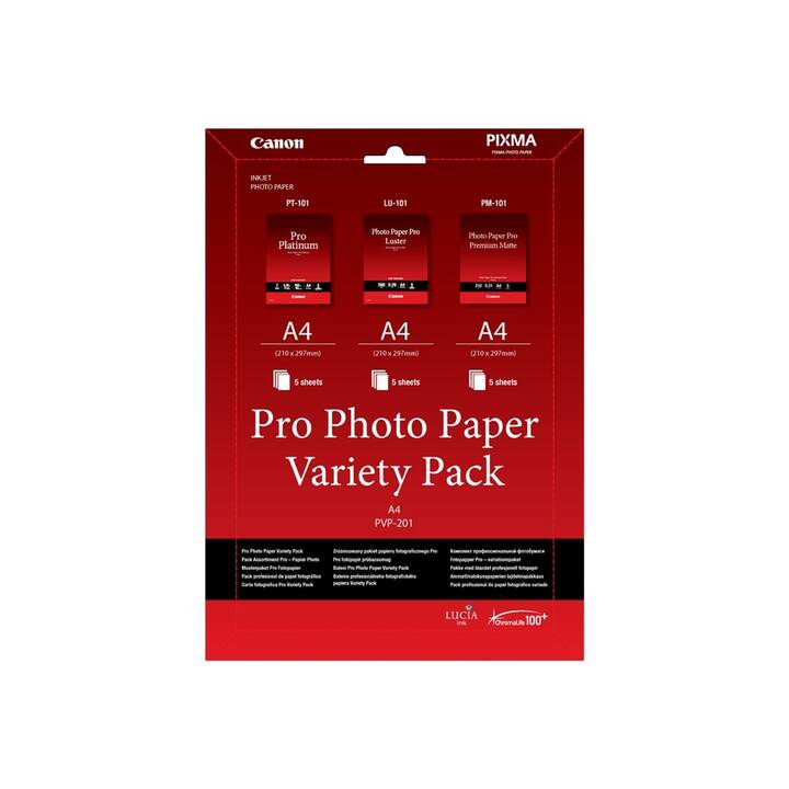 CANON Pro Variety Pack PVP-201 Papier photo (15 feuille, A4, 300 g/m2)