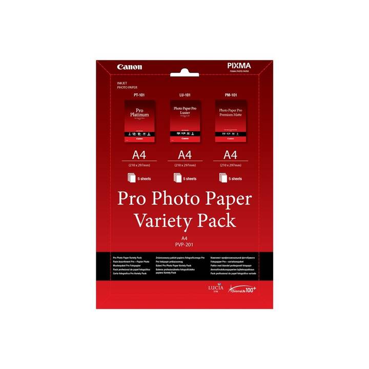 CANON Pro Variety Pack PVP201 Fotopapier (15 Blatt, A4, 300 g/m2