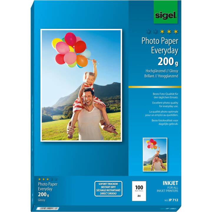 SIGEL Everyday plus Carta fotografica (100 foglio, A4, 200 g/m2)