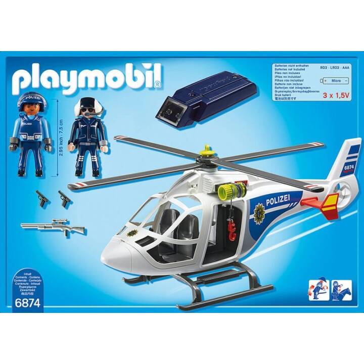 PLAYMOBIL City Action Hélicoptère de police avec projecteur de recherche (6874)