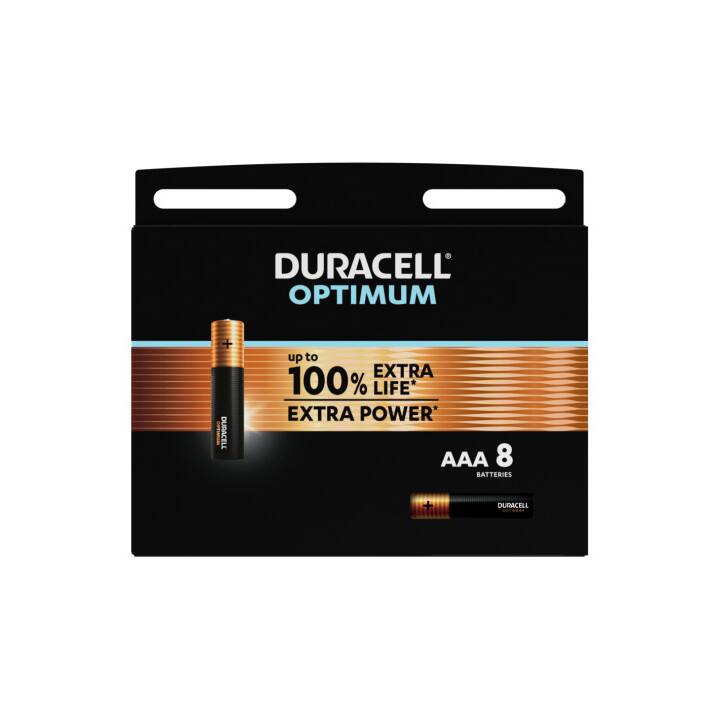 DURACELL Optimum Batterie (AAA / Micro / LR03, 8 pièce)