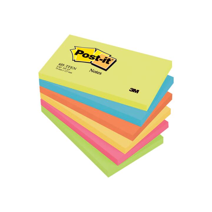 3M Blocchetti memo (6 x 100 foglio, Giallo, Arancione, Verde, Blu, Pink)