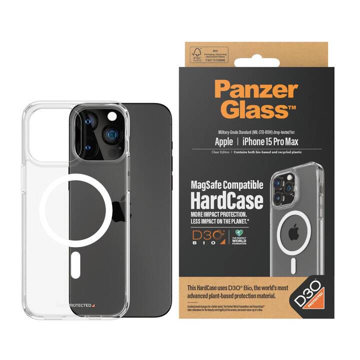PANZERGLASS Backcover MagSafe (iPhone 15 Pro Max, Transparente)