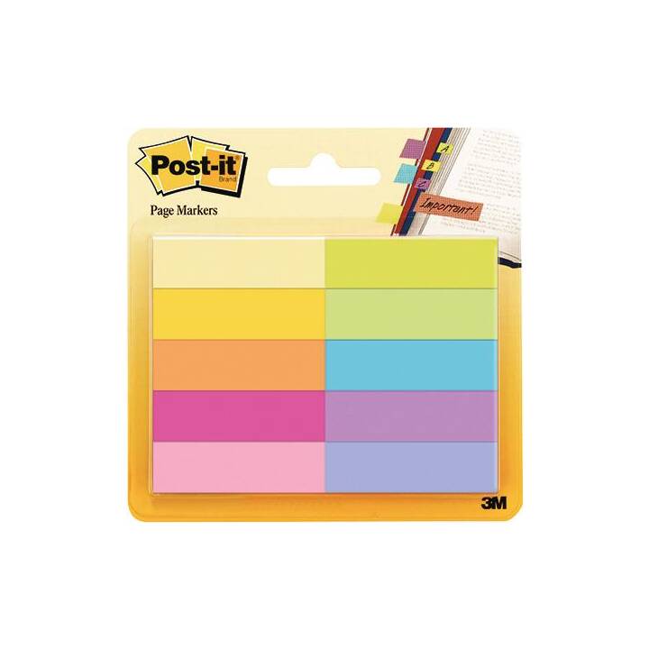 POST-IT Notes autocollantes Page Marker (10 x 50 feuille, Multicolore)