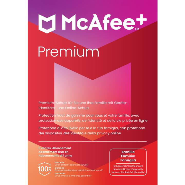 MCAFEE+ Premium Family (Licence, 12 Mois, Allemand, Italien, Français)
