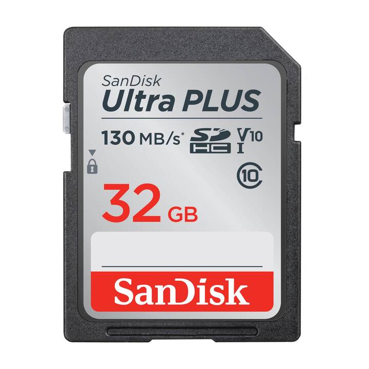 SANDISK SDHC Ultra Plus (UHS-I Class 1, 32 GB, 130 MB/s)