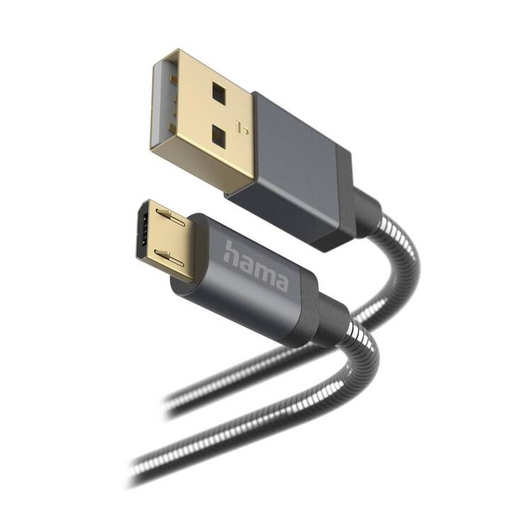 HAMA Metall Câble (USB 2.0 de type A, Micro USB Typ B, 1.5 m)