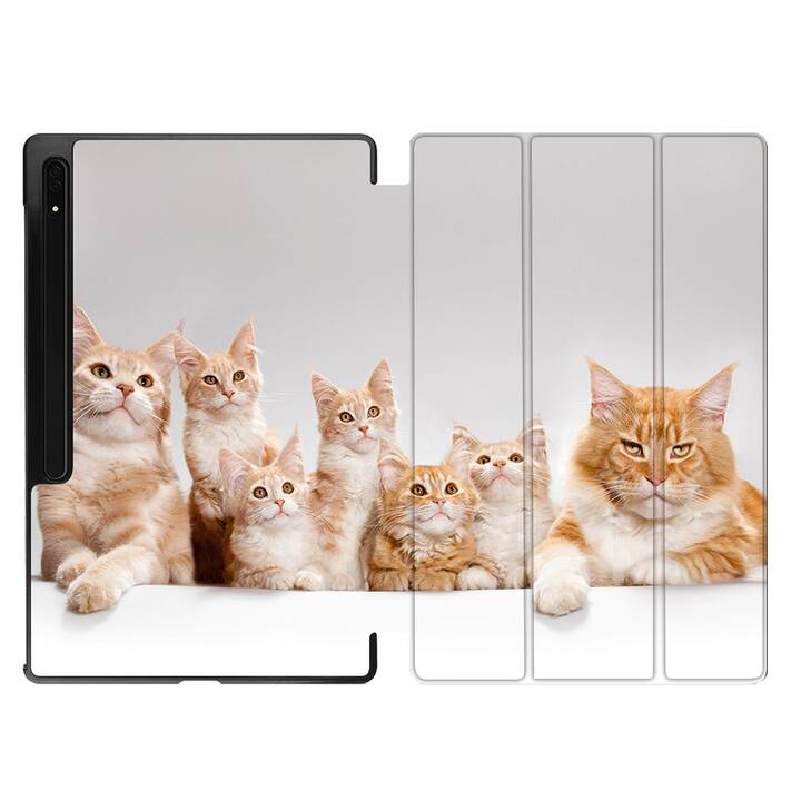 EG Hülle für Samsung Galaxy Tab S8 Ultra 14.6" (2022) - Braun - Katzen