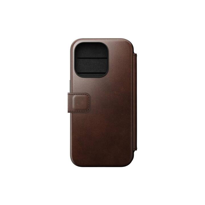 NOMAD GOODS Flipcover Modern (iPhone 15 Pro, Brun, Rouille brun)