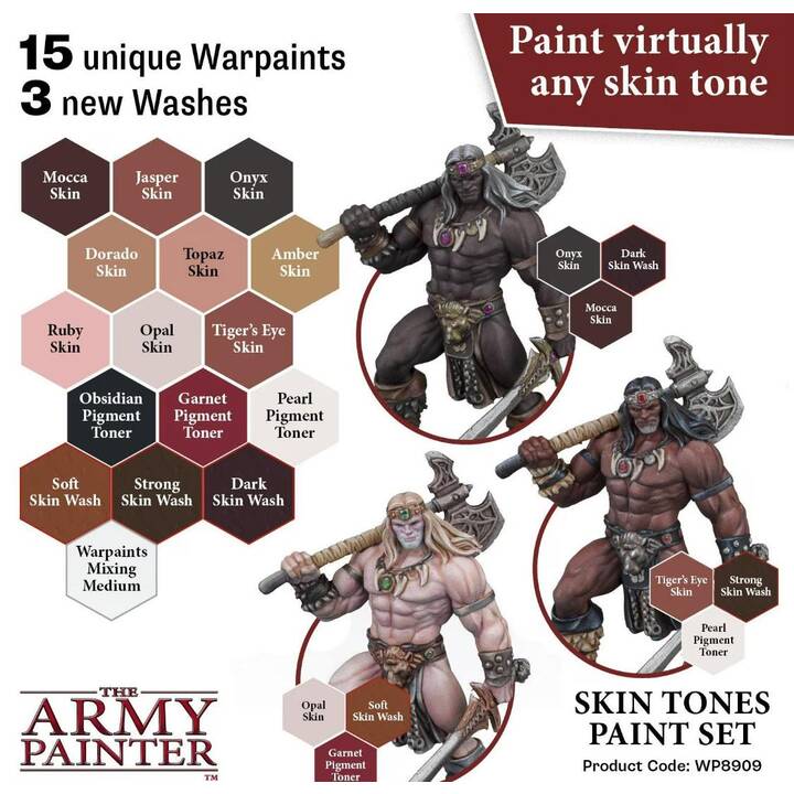 THE ARMY PAINTER Skin Tones Set di vernice (16 x 18 ml)