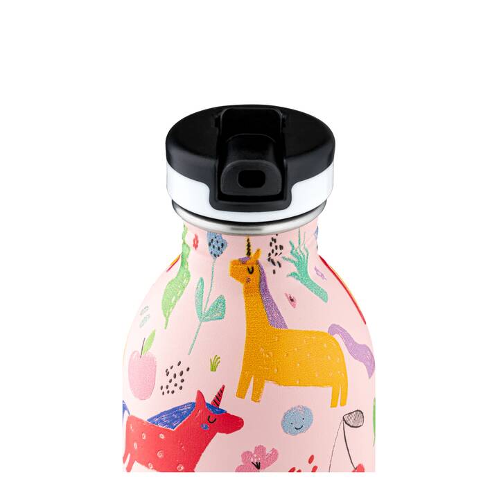 24BOTTLES Bottiglia per bambini Urban Magic Friends (0.25 l, Rosa, Multicolore)