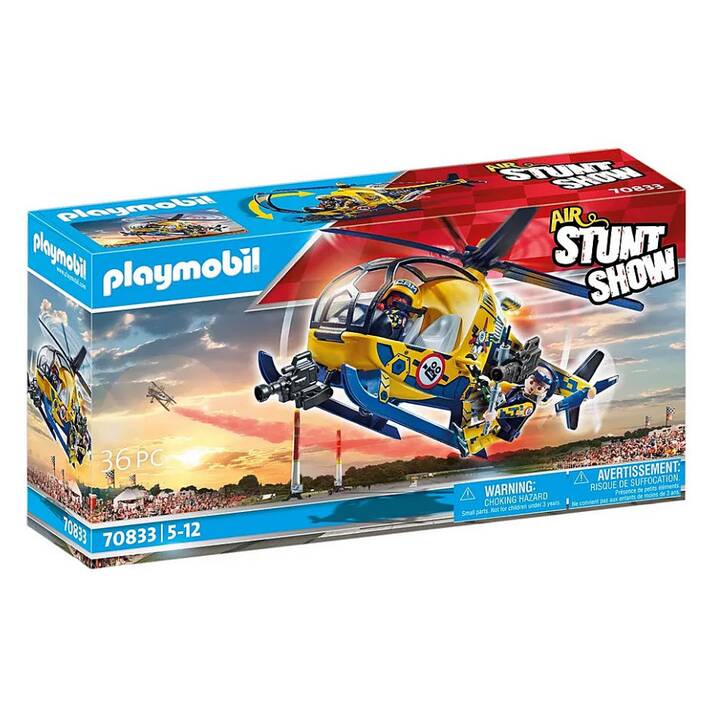 PLAYMOBIL Air Stunt Show Elicottero con troupe per le riprese (70833)