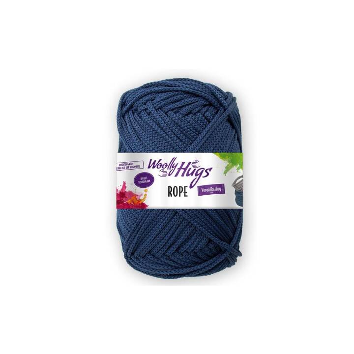 WOOLLY HUGS Cordon macramé Rope (200 g, Bleu marine, Bleu)