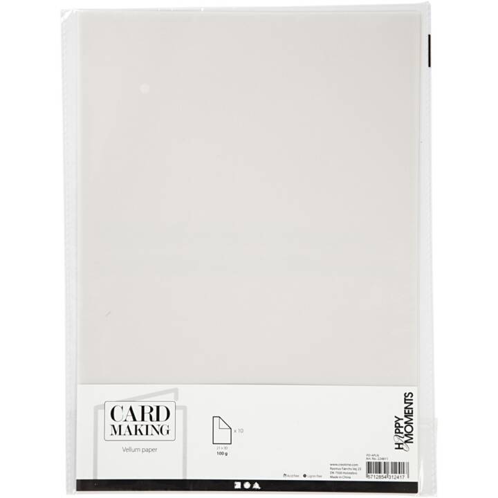 CREATIV COMPANY Papier calque Pergament (Blanc, A4, 10 pièce)