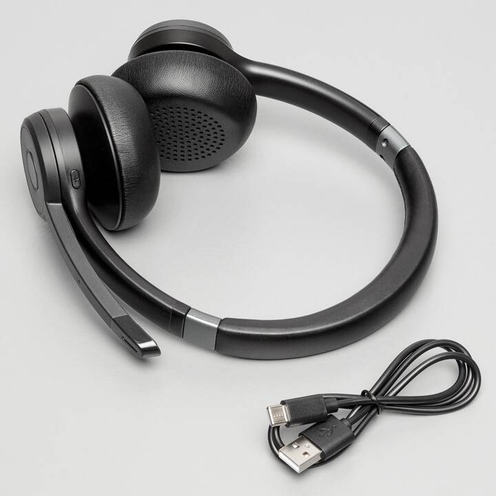 INTERTRONIC Casque micro de bureau (On-Ear, Sans fil, Noir)