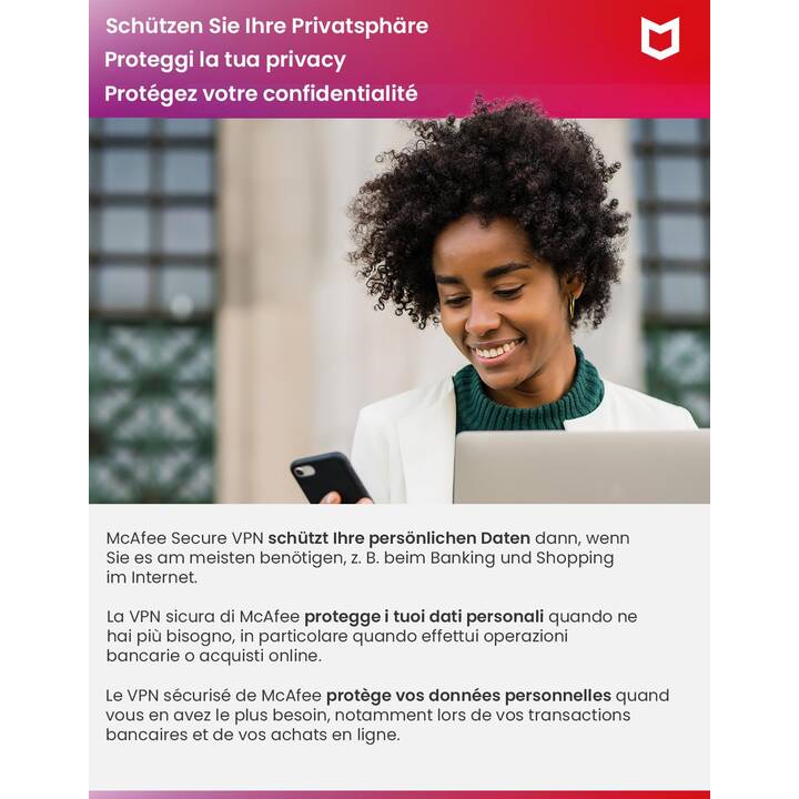 MCAFEE Total Protection (Licence, 1x, 1 année, Allemand, Italien, Français)