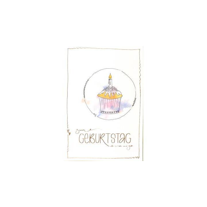 ABC Carte de vœux Cupcake (Anniversaire, B6, Multicolore)