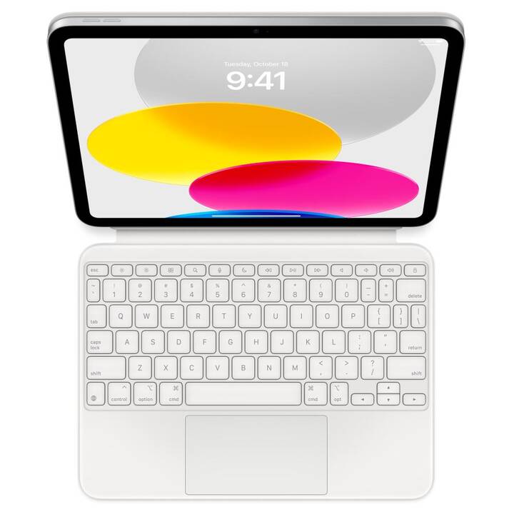 APPLE Magic Keyboard Folio Type Cover (10.9", iPad (10. Gen. 2022), Blanc)