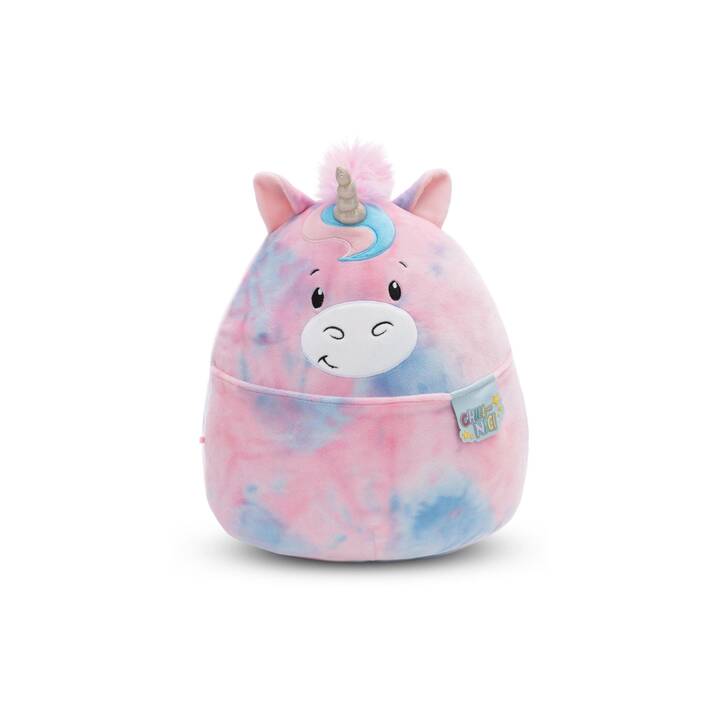 Cuscino Peppa Pig Con Unicorno 35x35 Cm - Bianco E Rosa - Federa In Cotone Rimovibile