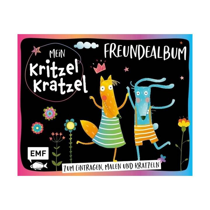 EDITION MICHAEL FISCHER Freundschaftsbuch Mein Kritzel-Kratzel-Freundealbum (22.2 cm x 2 cm x 17.8 cm, Mehrfarbig)