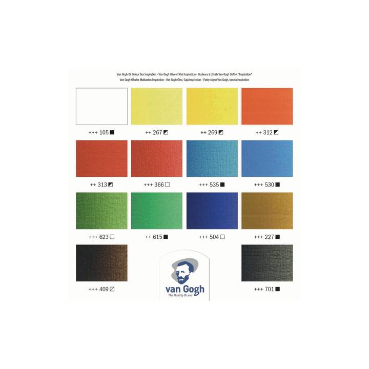 TALENS Couleur à l'huile Inspiration Set (14 x 40 ml, Mauve, Beige, Brun, Bleu foncé, Bleu, Blanc, Rose, Jaune, Vert foncé, Orange, Noir, Vert, Rouge, Brun clair)