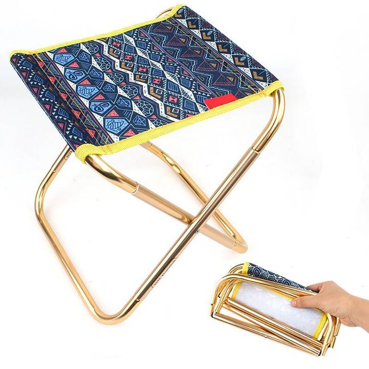 EG chaise de camping pliable de pêche avec sac de rangement - Bleu