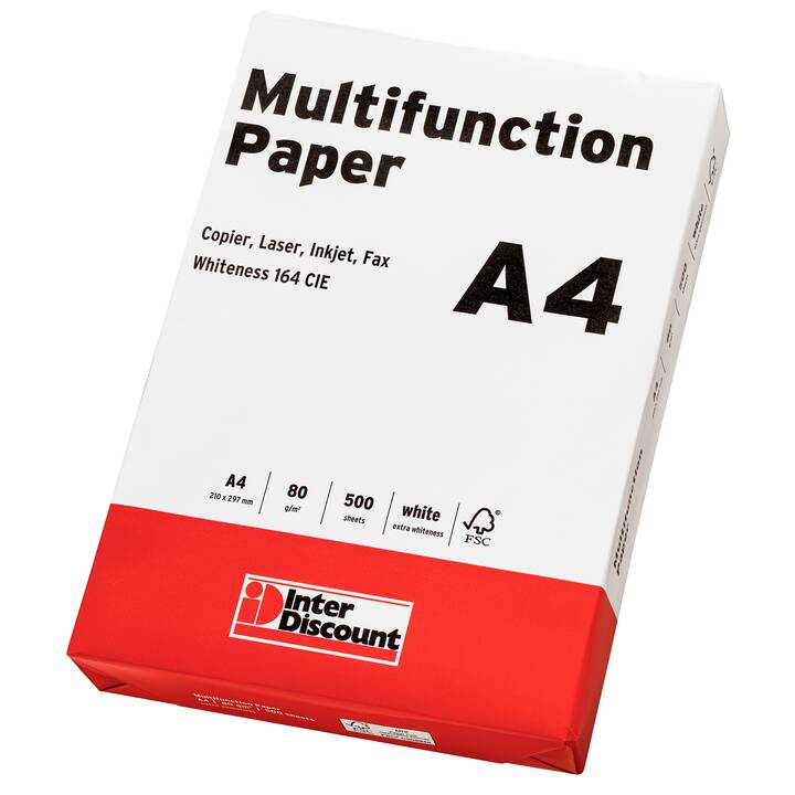 INTERDISCOUNT Kopierpapier (500 Blatt, A4, 80 g/m2)