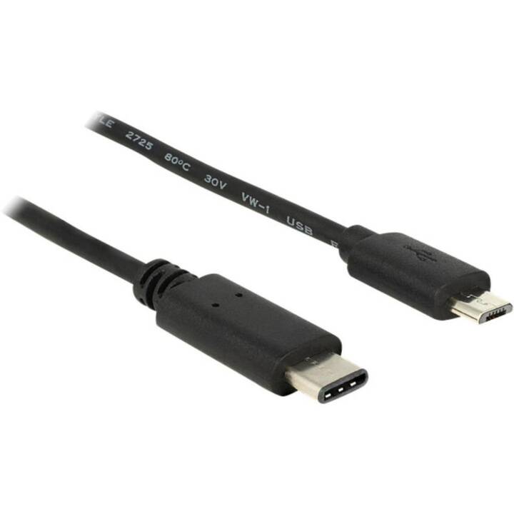 DELOCK USB-Kabel (USB 2.0 Typ-C, MicroUSB 2.0 Typ-B, 1 m)
