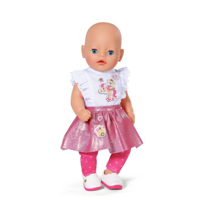 ZAPF CREATION Little Everyday Outfit Puppenkleider Set (Weiss, Rosa)
