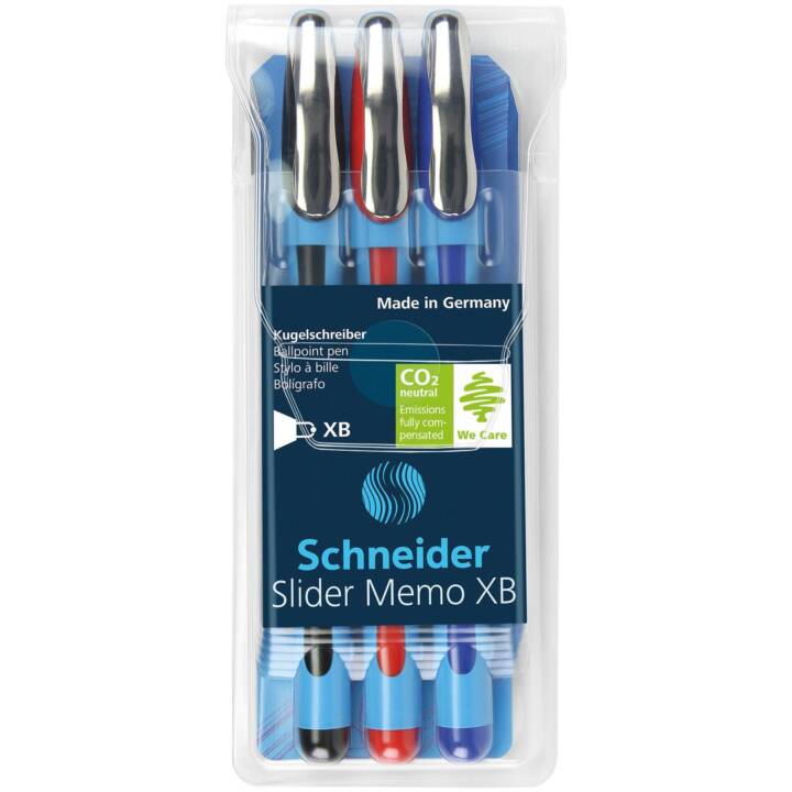SCHNEIDER Kugelschreiber Slider Memo (Blau, Schwarz, Rot)