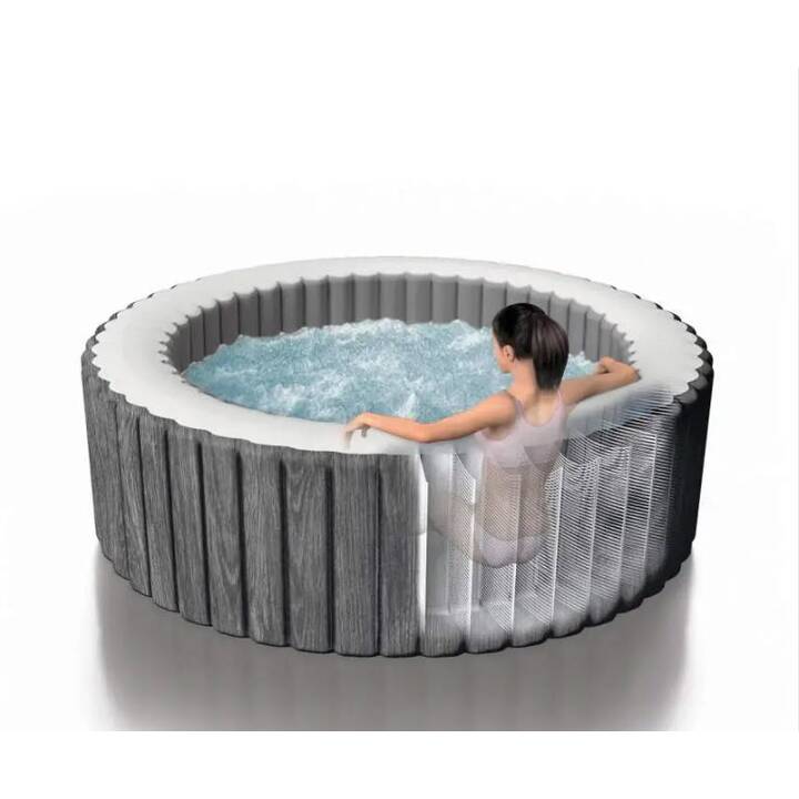 INTEX Jacuzzi PureSpa Bubble GreyWood XXL Deluxe (1.098 l, 71 cm x 216 cm x 60 cm)